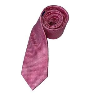 Egara pink micro plaid tie. 100% silk.